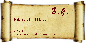 Bukovai Gitta névjegykártya